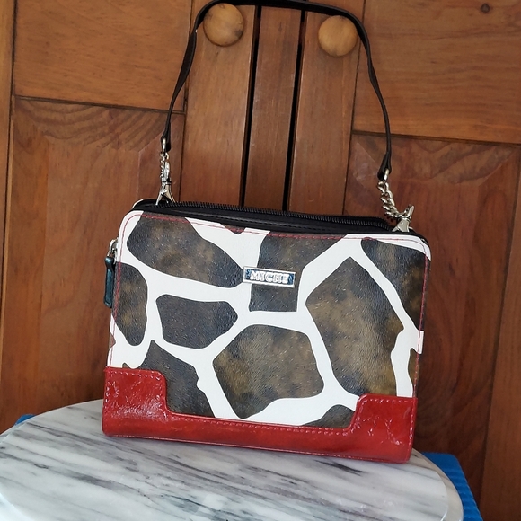 Miche Giraffe Print Clutch with Red Accents - Picture 4 of 11